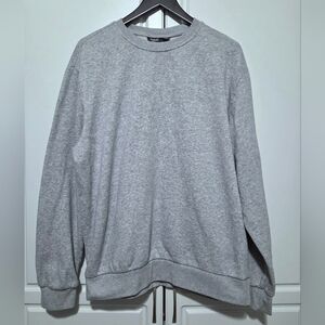 Everlast Mens L Gray Cotton Blend Crewneck Fleece Lined Pull Over Sweatshirt